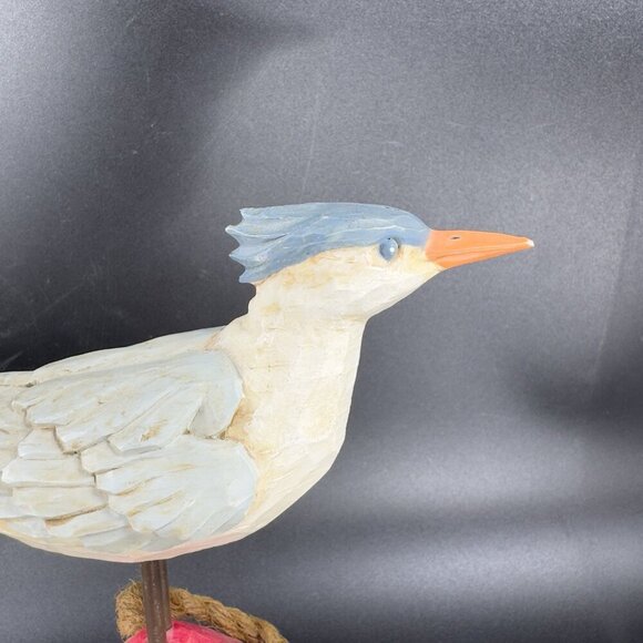 Vintage Russ Berrie And Co Ocean Point Resin Bird On Stand Tall Decor Bird Decor - Picture 3 of 14